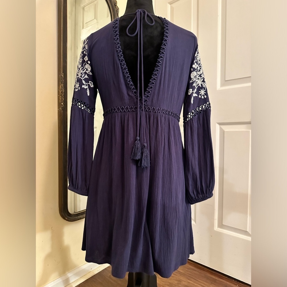 Blue Rain Boho Embroidered Tunic Dress - Picture 5 of 8
